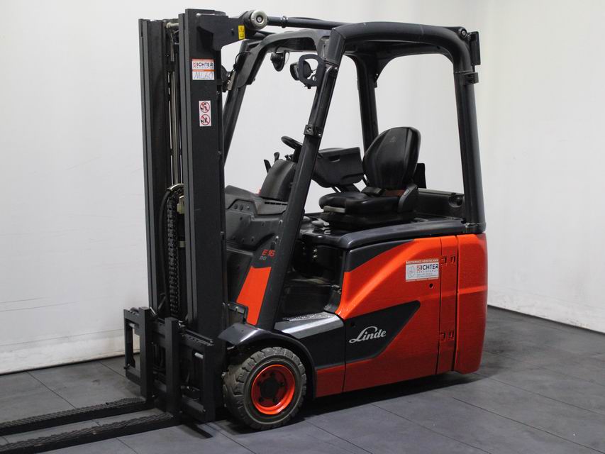 Linde E 16 H-02  386 Elektro 3 Rad-Stapler www.richter-gabelstapler.de