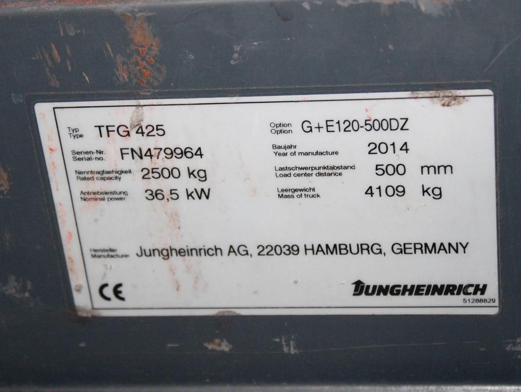 Jungheinrich TFG 425  G+E120-500DZ Treibgasstapler www.richter-gabelstapler.de
