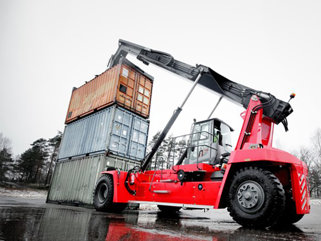 Kalmar DRG100-54S6 Leercontainer Reachstacker www.burgstaller.cc