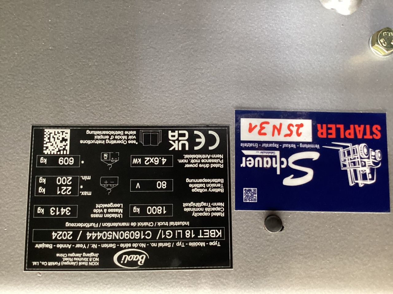 Baoli KBET 18 Elektro 3 Rad-Stapler www.schauer-gabelstapler.at