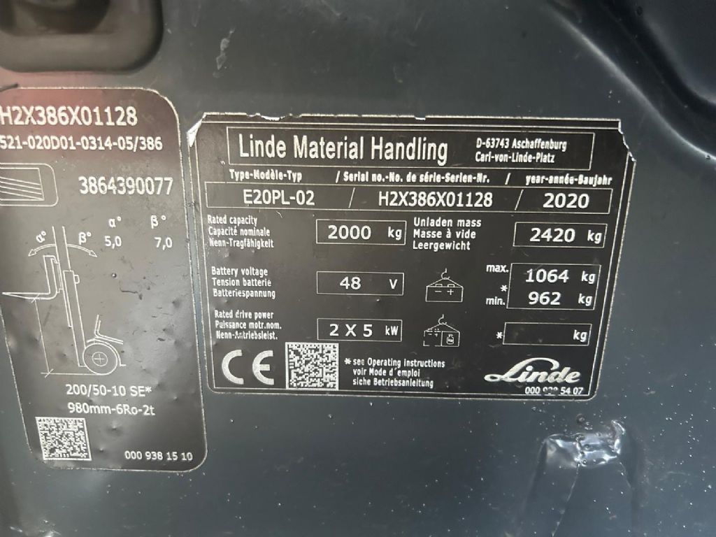 Linde-E20PL -02 EVO-Elektro 4 Rad-Stapler-www.gabelstapler-schmidt.de