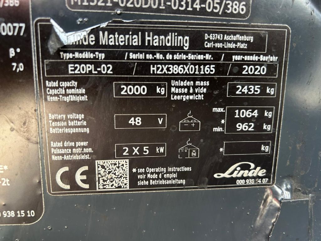 Linde-E20PL -02 EVO-Elektro 4 Rad-Stapler-www.gabelstapler-schmidt.de