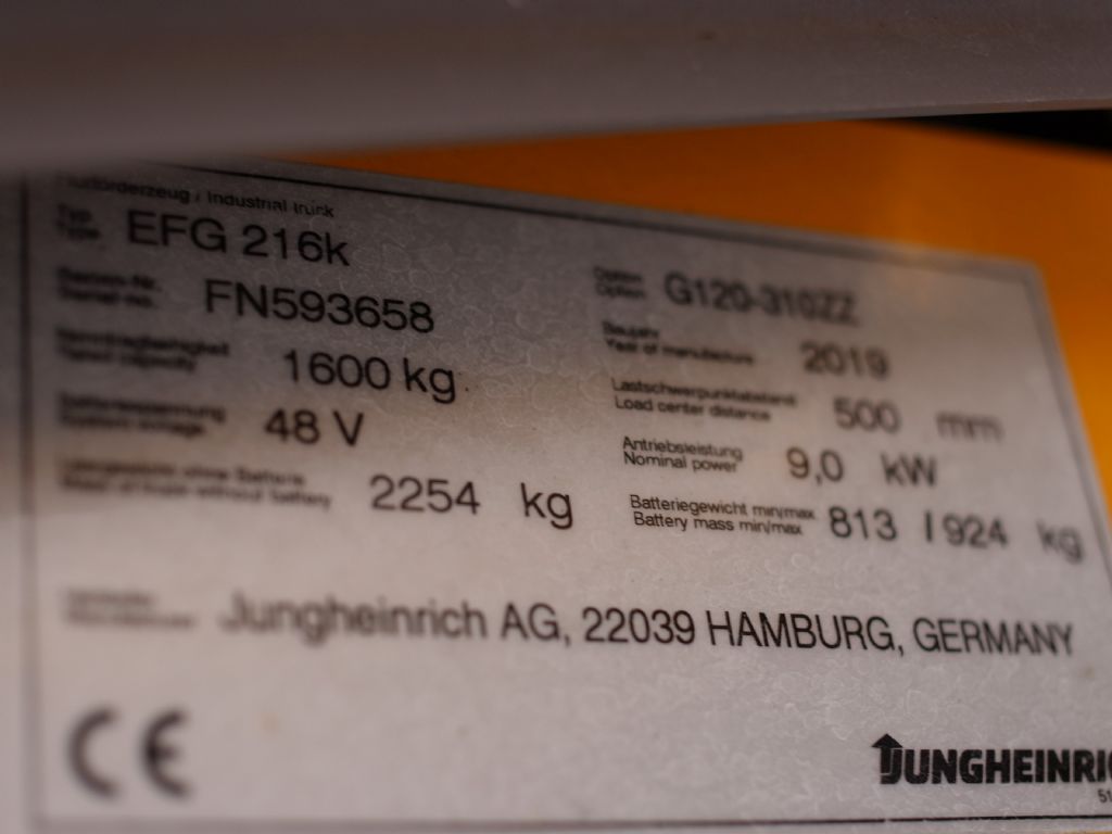Jungheinrich-EFG 216K-Elektro 3 Rad-Stapler-www.gabelstapler-schmidt.de