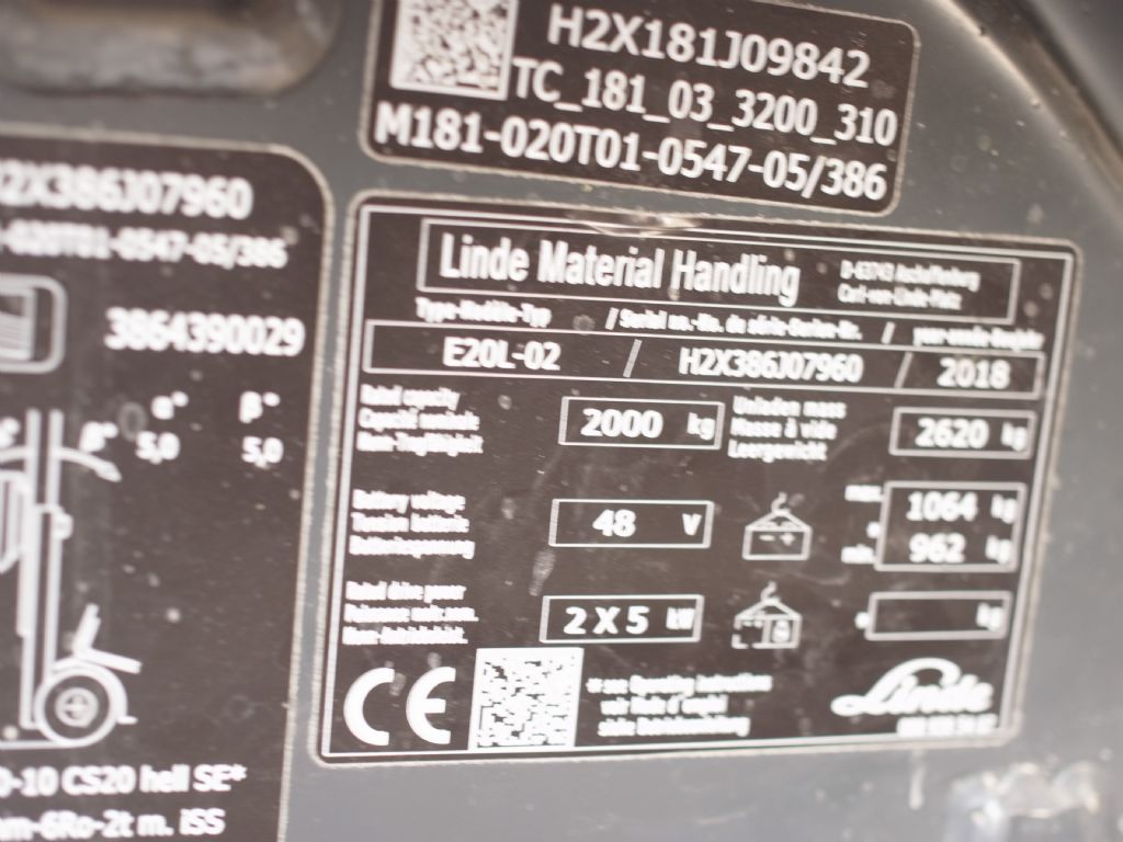 Linde-E20L-02 EVO-Elektro 3 Rad-Stapler-www.gabelstapler-schmidt.de