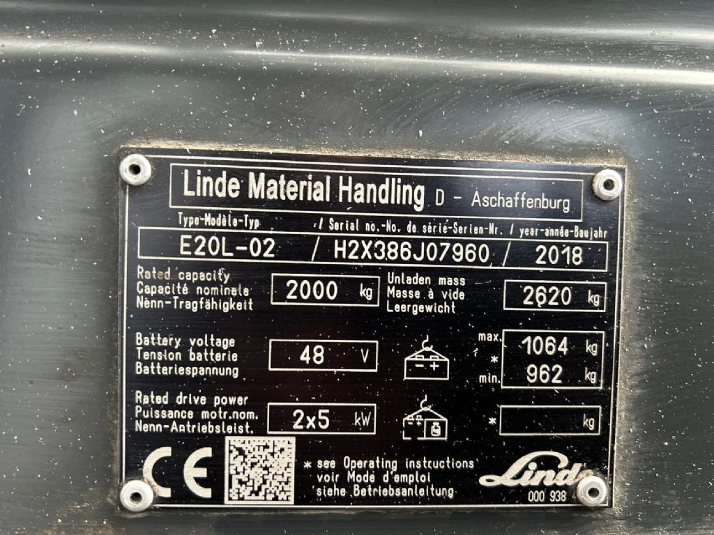 Linde-E20L-02 EVO-Elektro 3 Rad-Stapler-www.gabelstapler-schmidt.de
