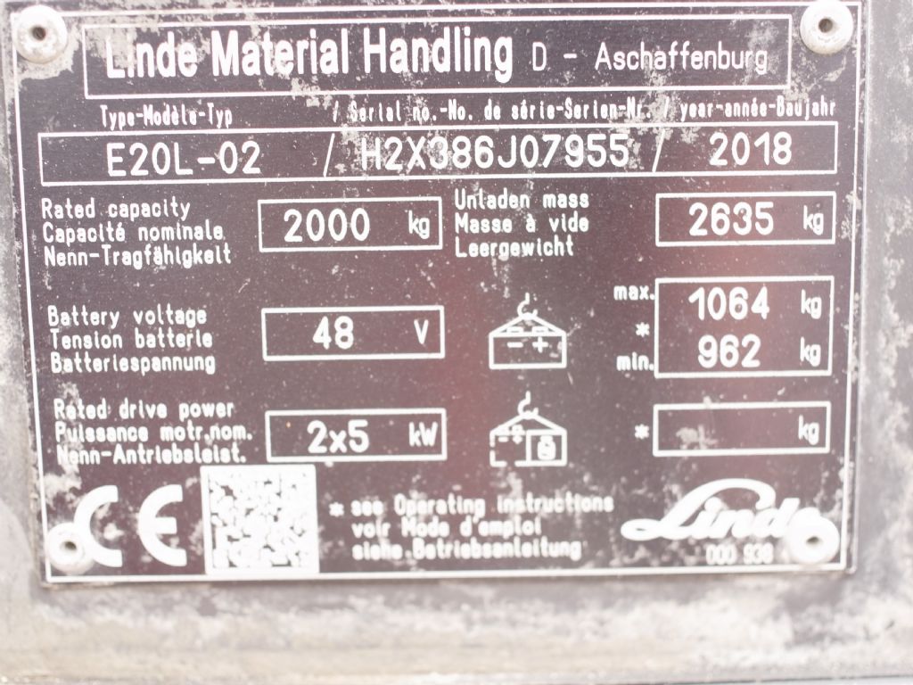 Linde-E20L-02 EVO-Elektro 3 Rad-Stapler-www.gabelstapler-schmidt.de