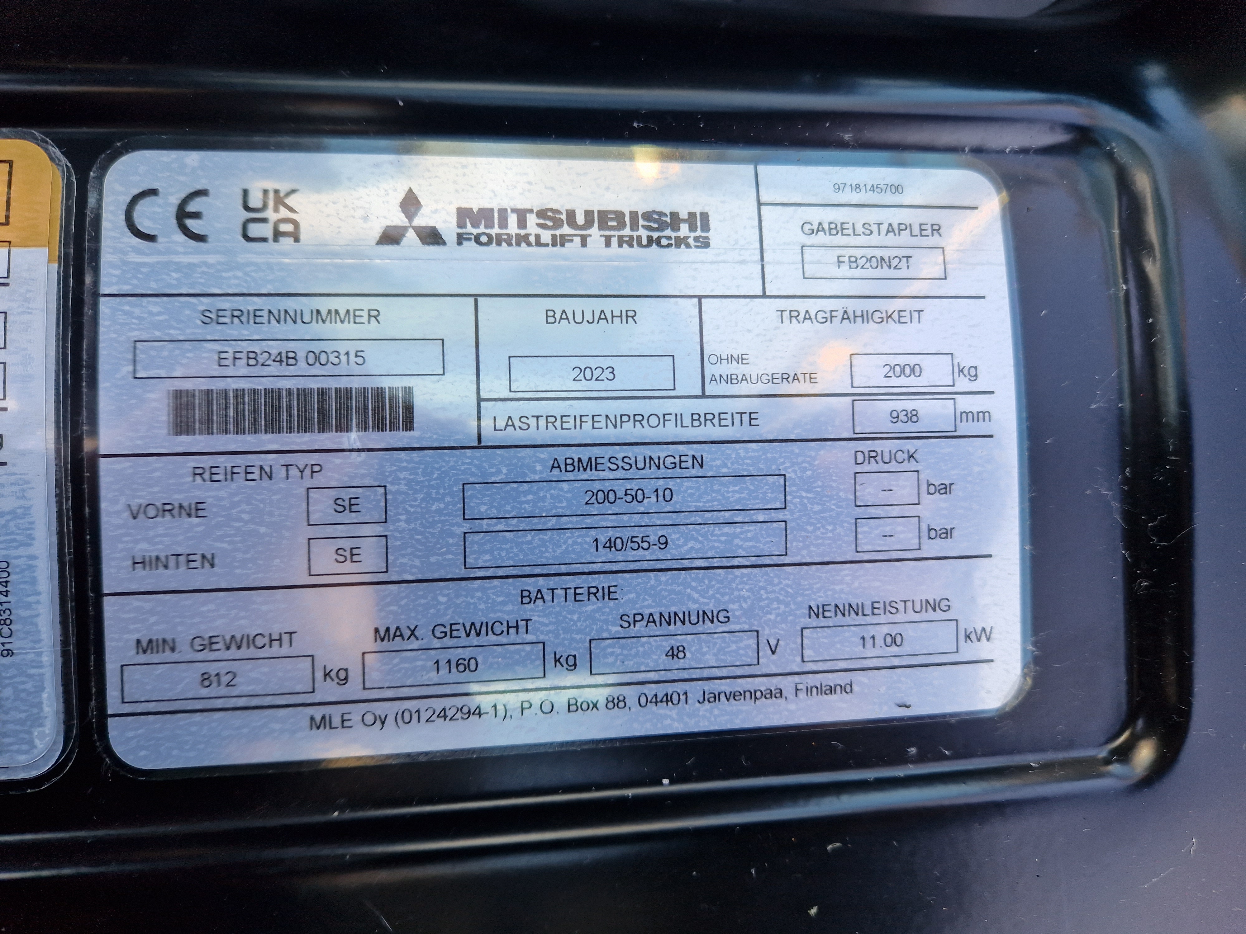 Mitsubishi-FB20N2T-Elektro 3 Rad-Stapler-www.schuetze-gabelstapler.de
