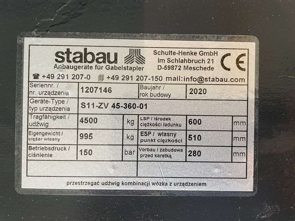 Stabau S11-ZV 45-360-01 Zinkenverstellgerät www.schumacher-gabelstapler.de