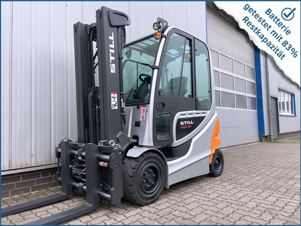 Still RX60-30 - AKKU 83% Restkapazität Elektro 4 Rad-Stapler www.schumacher-gabelstapler.de Still RX60-30 - AKKU 83% Restkapazität Elektro 4 Rad-Stapler www.schumacher-gabelstapler.de
