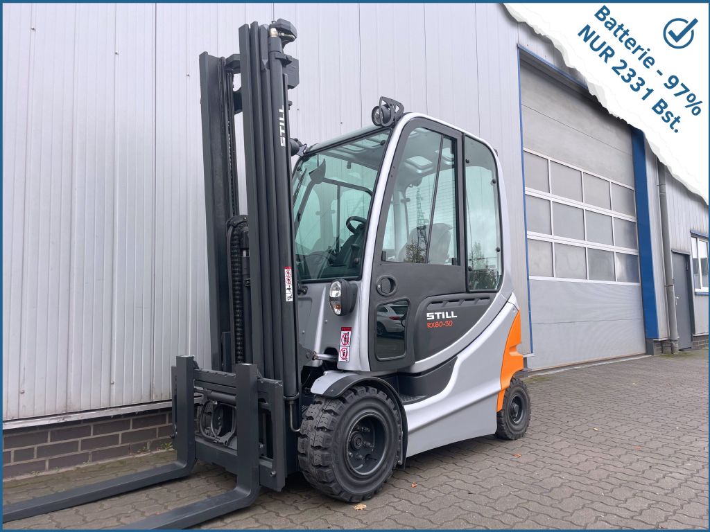 Still RX60-30 - AKKU 97% - RX60 Elektro 4 Rad-Stapler www.schumacher-gabelstapler.de Still RX60-30 - AKKU 97% - RX60 Elektro 4 Rad-Stapler www.schumacher-gabelstapler.de