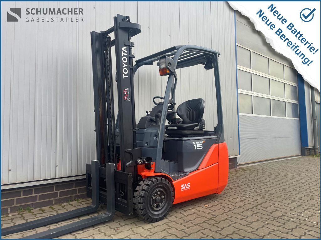 Toyota 8FBET15 | AKKU NEU Elektro 3 Rad-Stapler www.schumacher-gabelstapler.de Toyota 8FBET15 | AKKU NEU Elektro 3 Rad-Stapler www.schumacher-gabelstapler.de