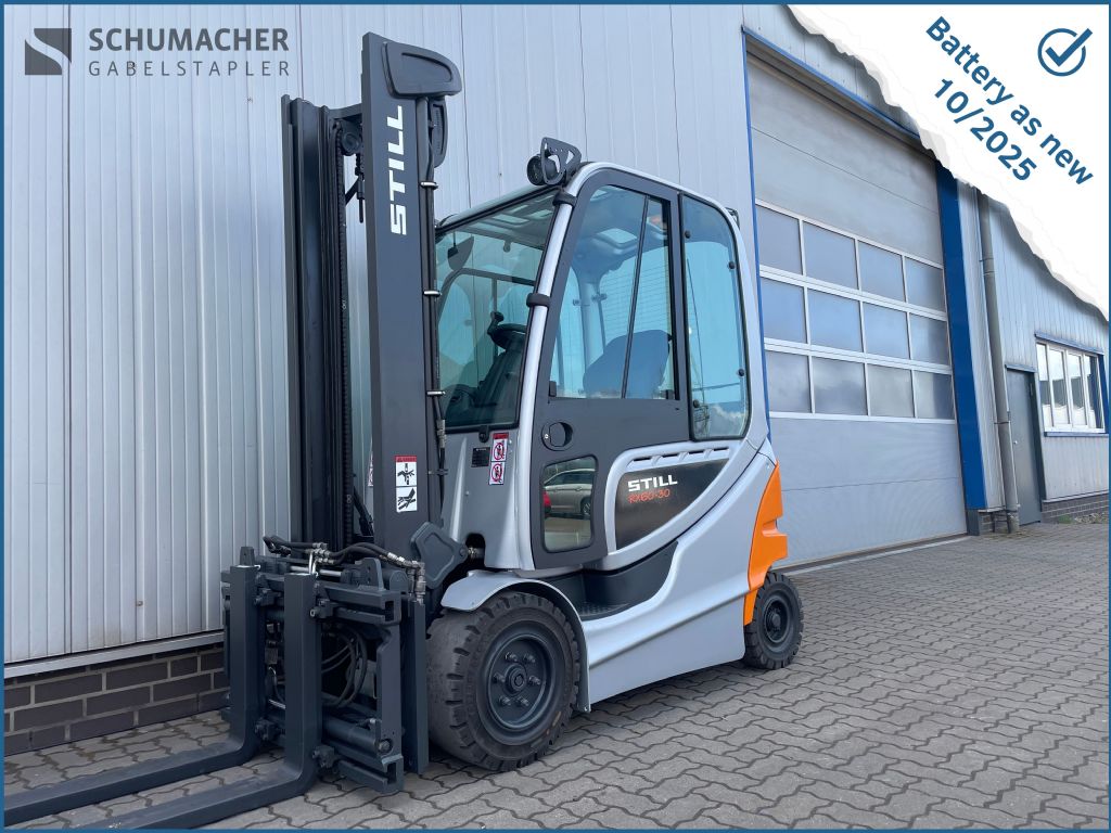 Still RX60-30 | Battery as new 10/2025 Elektro 4 Rad-Stapler www.schumacher-gabelstapler.de