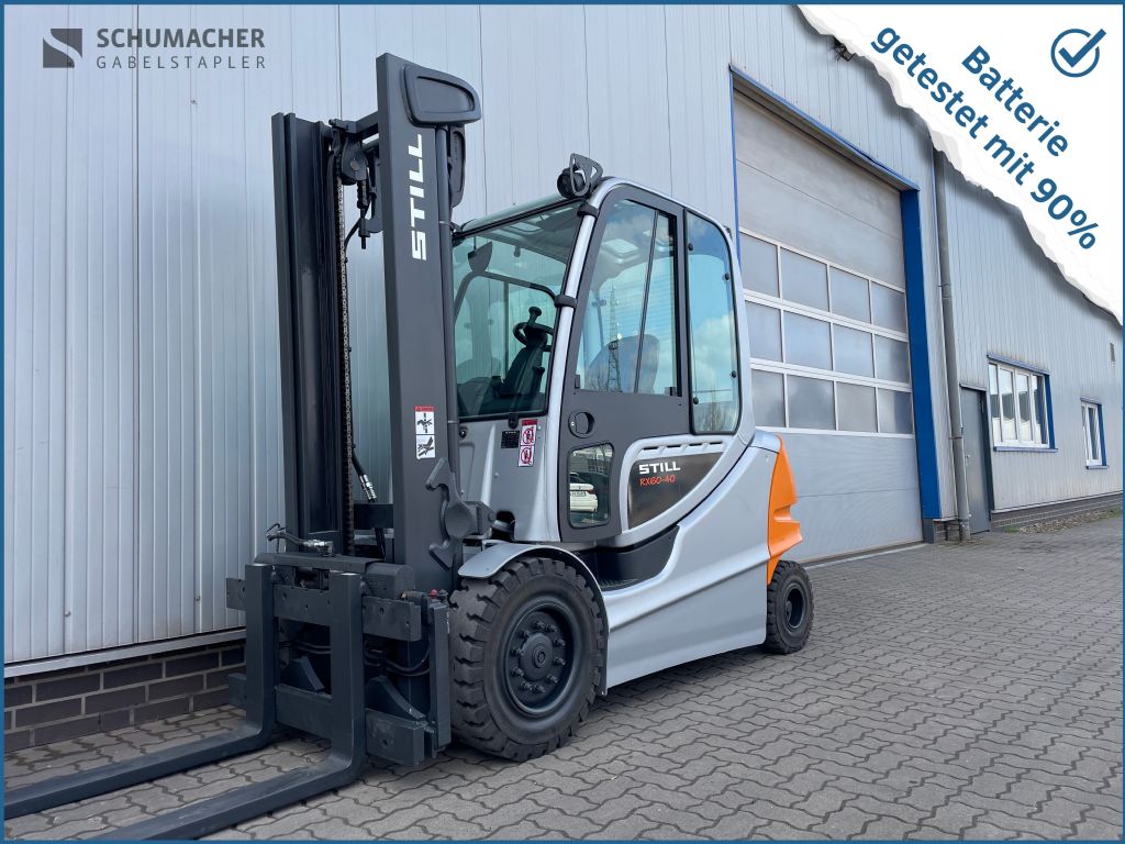 Still RX60-40 | Batterie mit 90% getestet Elektro 4 Rad-Stapler www.schumacher-gabelstapler.de