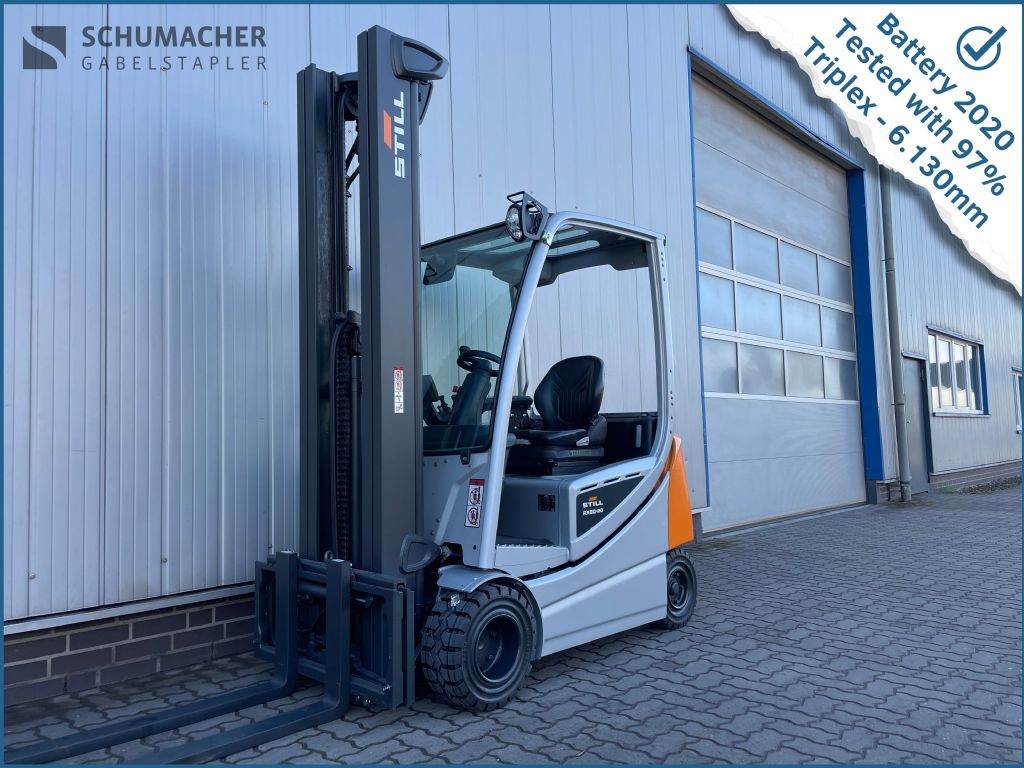 Still RX20-20P | Battery 97% | Triplex 6.130mm Elektro 4 Rad-Stapler www.schumacher-gabelstapler.de