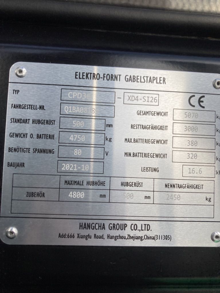 Hangcha-CPD30-XD4-SI26 (Lithium-Ionen)-Elektro 4 Rad-Stapler-www.sta-tech.de