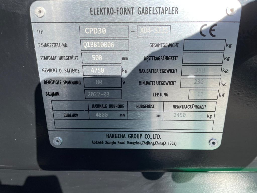 Hangcha-CPD30-XD4-SI21 (Lithium-Ionen)-Elektro 4 Rad-Stapler-www.sta-tech.de