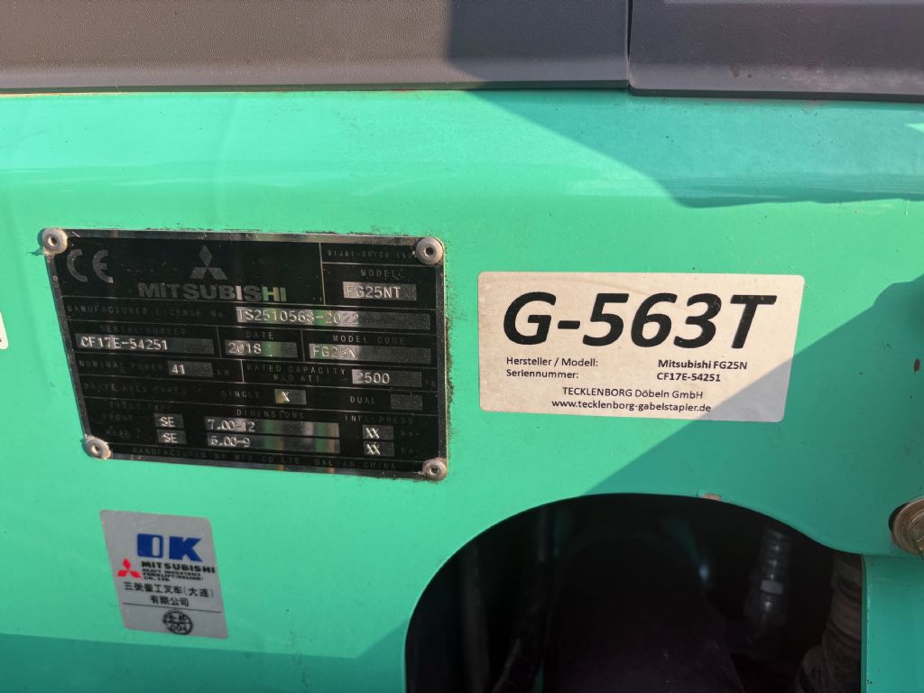 Mitsubishi FG25N - Original 867 Stunden Treibgasstapler tecklenborg-gabelstapler.de