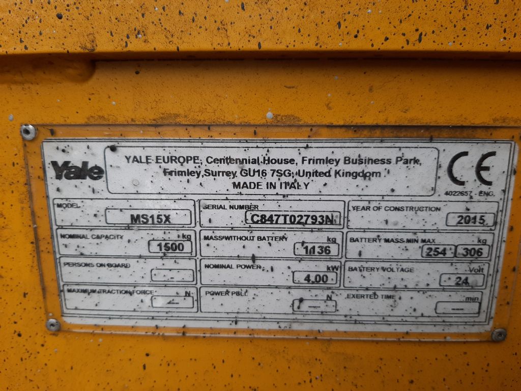 Yale MS15X Hochhubwagen www.thuenemann-stapler.de