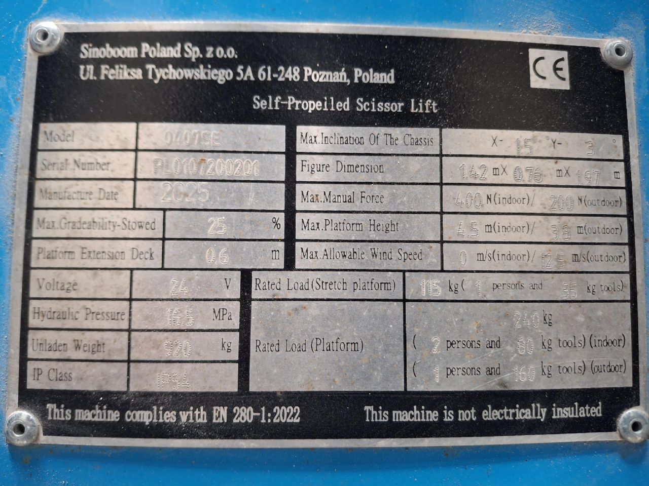 Sinoboom 1530SE Scherenarbeitsb�hne www.sbstapler.ch