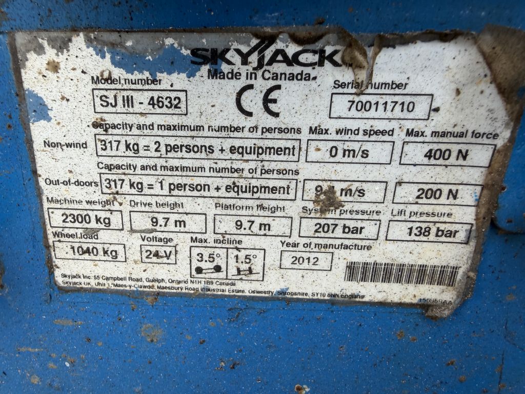 Skyjack SJ III -4632 9700mm Scherenarbeitsbühne www.wtrading.nl Skyjack SJ III -4632 9700mm Scherenarbeitsbühne www.wtrading.nl